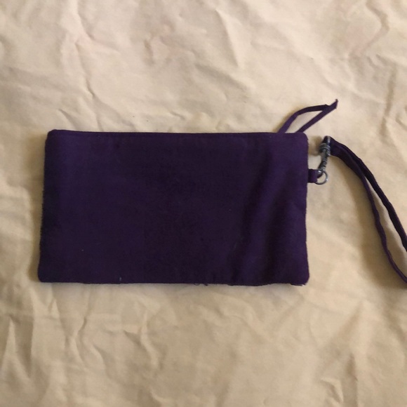 Plum purple and black sequin wristlet - Picture 3 of 5